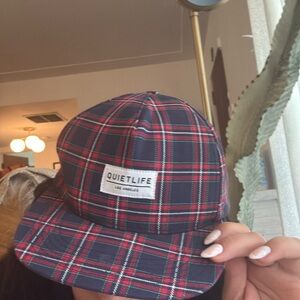 The quiet life plaid 5 panel SnapBack hat